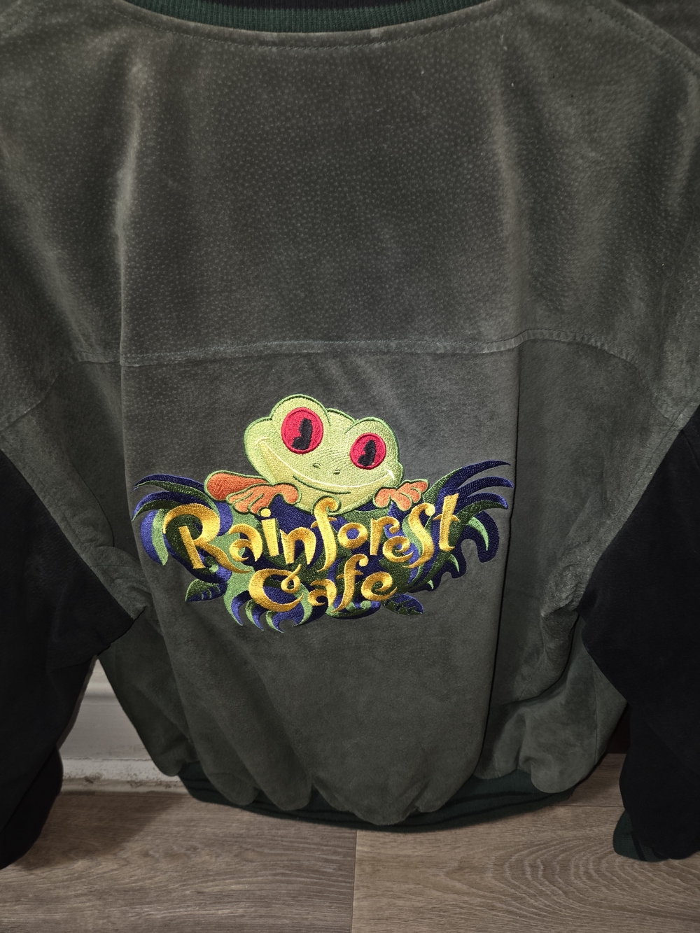 Vintage 90s Rainforest Cafe Suede Bomber Jacket Size